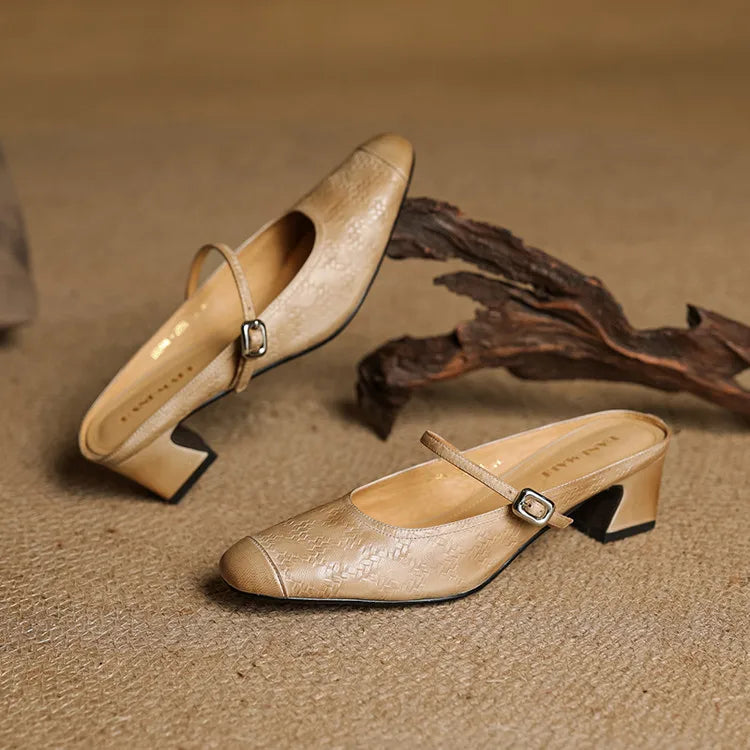 Authentic Leather Mules by Berla