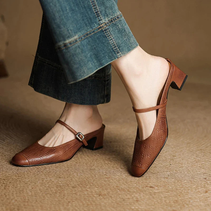 Authentic Leather Mules by Berla
