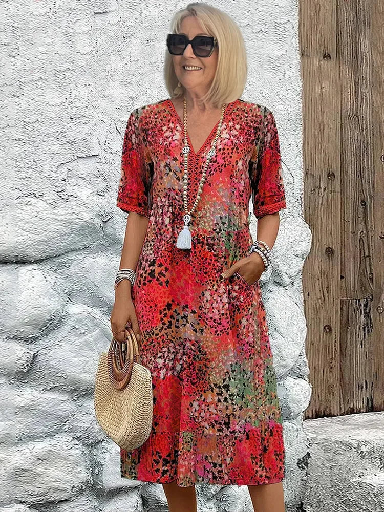 Phoebe Vibrant Mid Length Dress