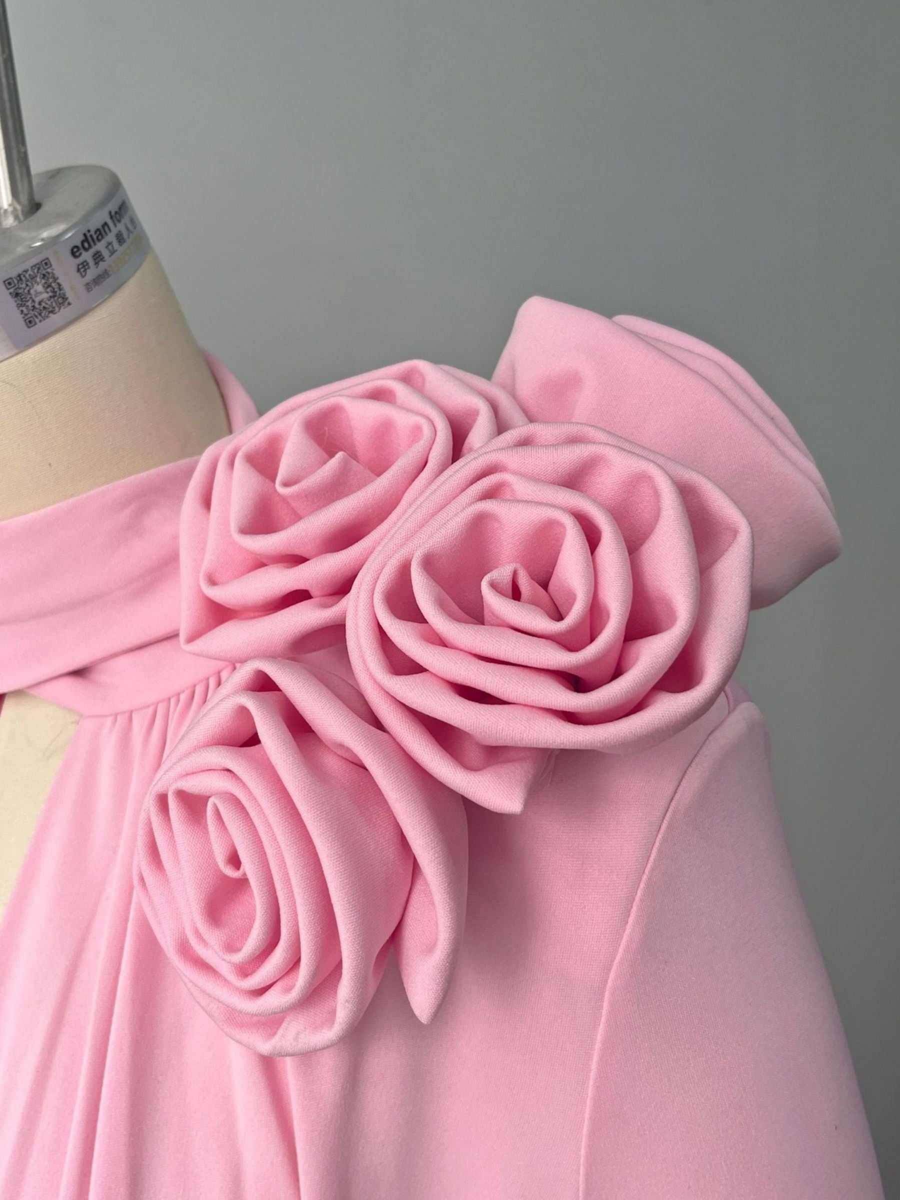 Amelie - 3D Flower Deep‑V Maxi Dress