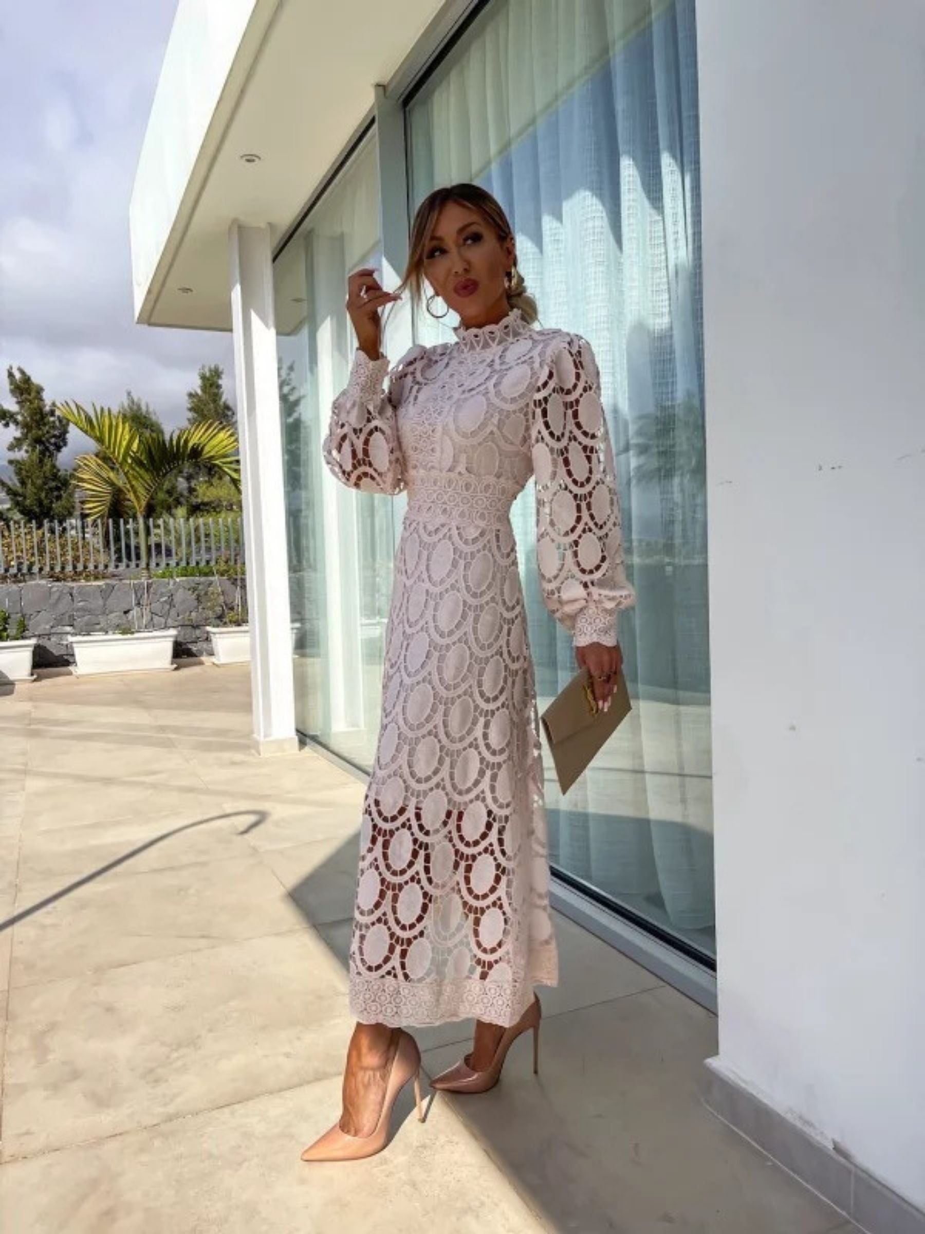 Belle - Frech Lace Puff Sleeve