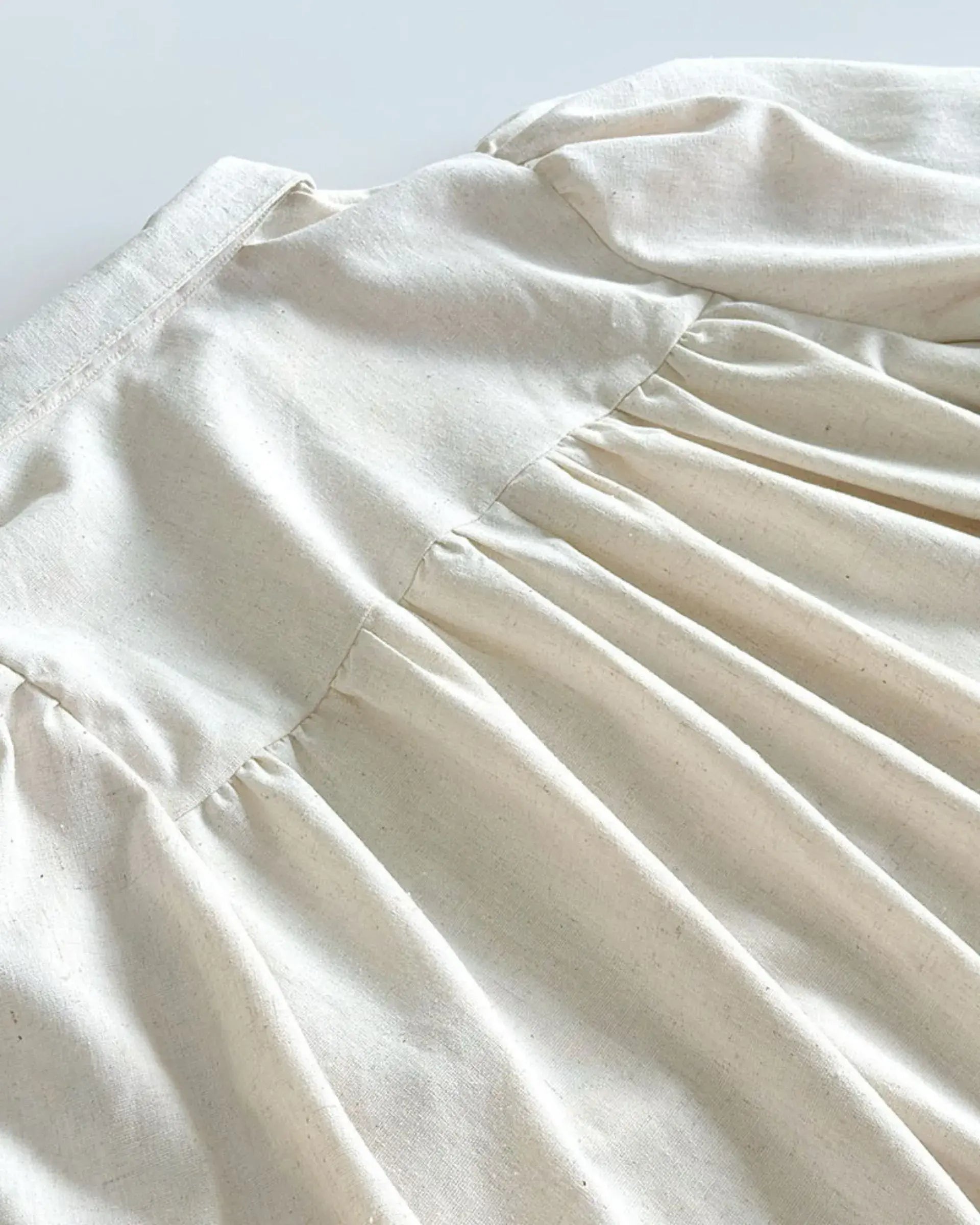 Puffer Sleeve Fashion Linen Embroidered Shirt