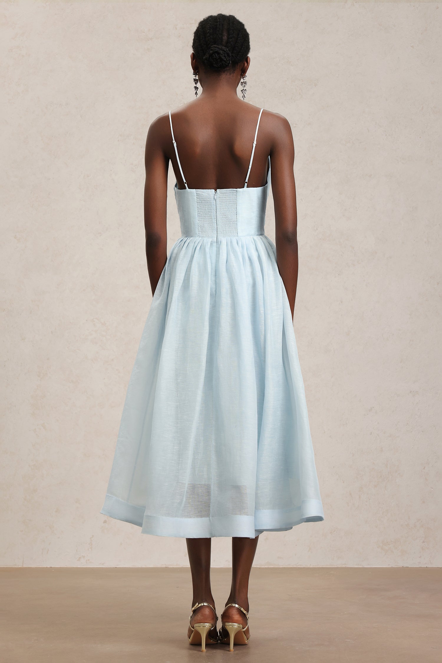 Mélanie Halter Deep-V Folds Maxi Dress