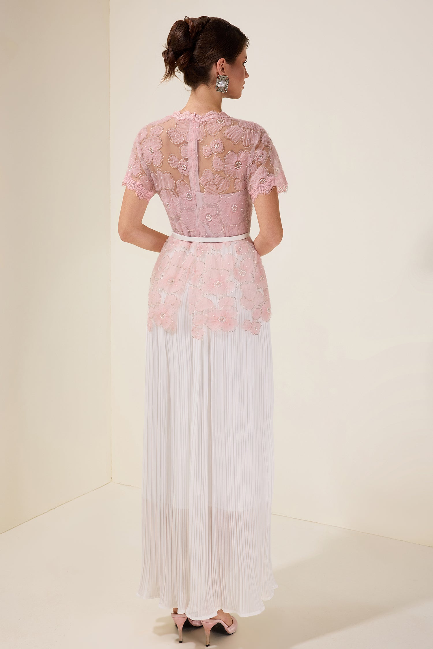 Sabine - Pleated Midi Dress With Belt
