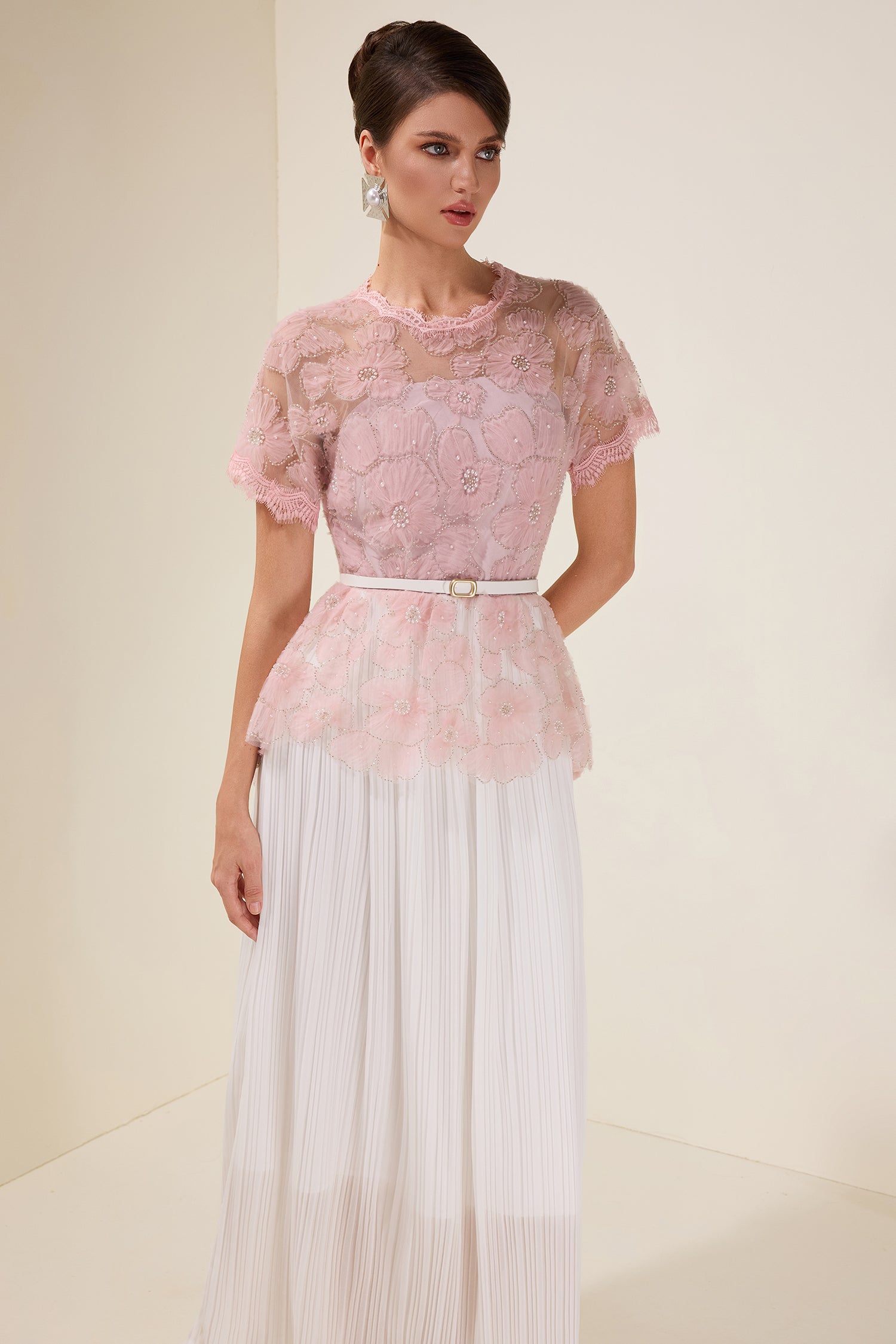Sabine - Pleated Midi Dress With Belt