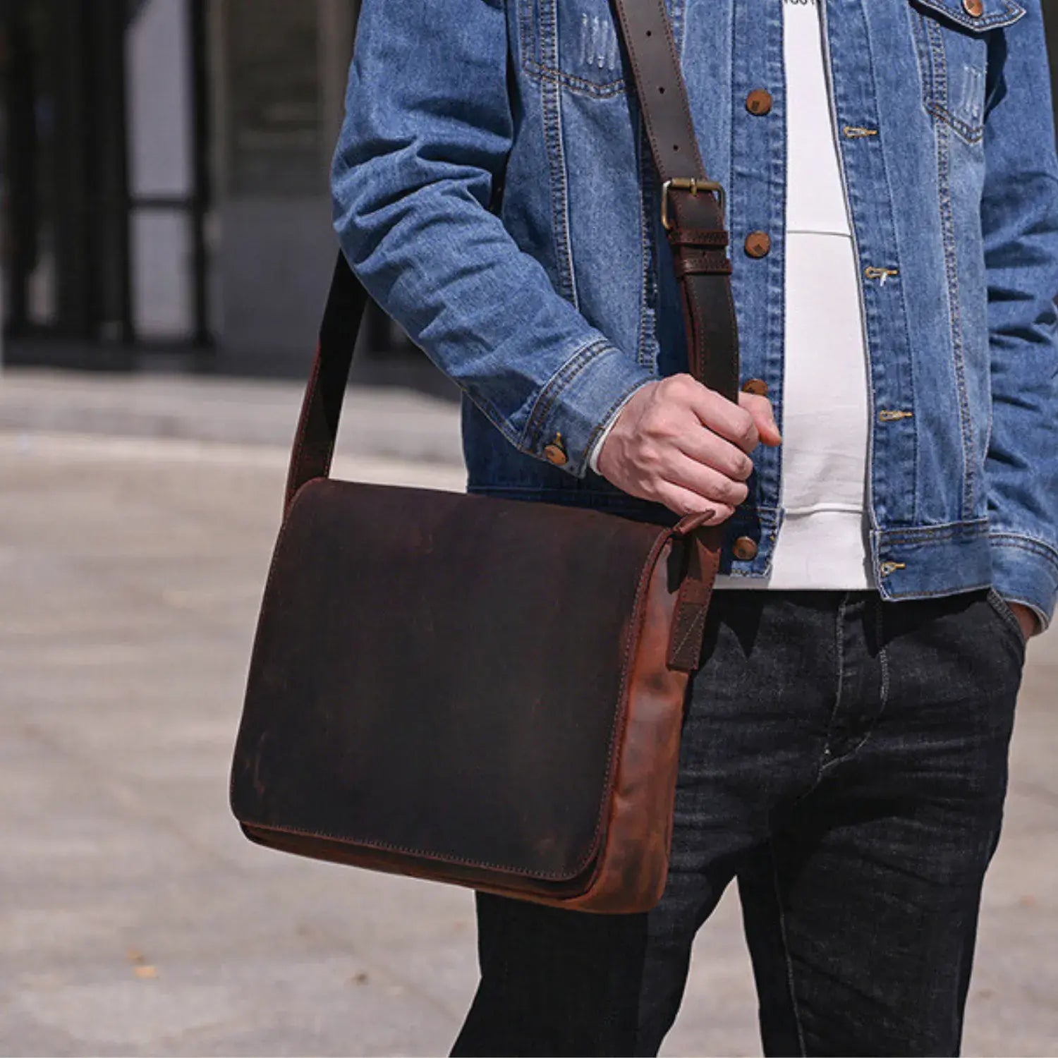 Clayton Messenger Real Leather Bag