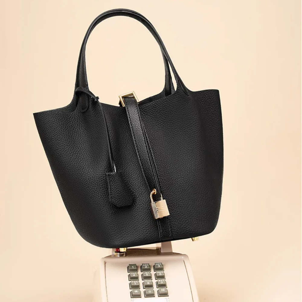 ROSELLE - VEGAN LEATHER BUCKET TOTE