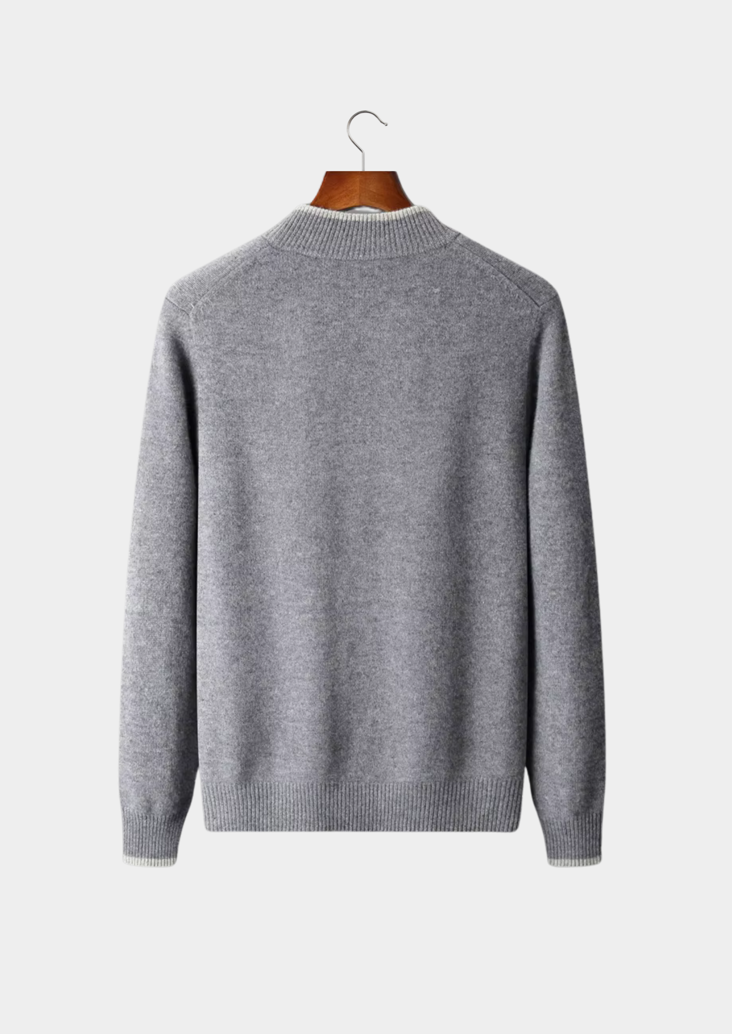 Two-Tone Merino Wool Zip Cardigan