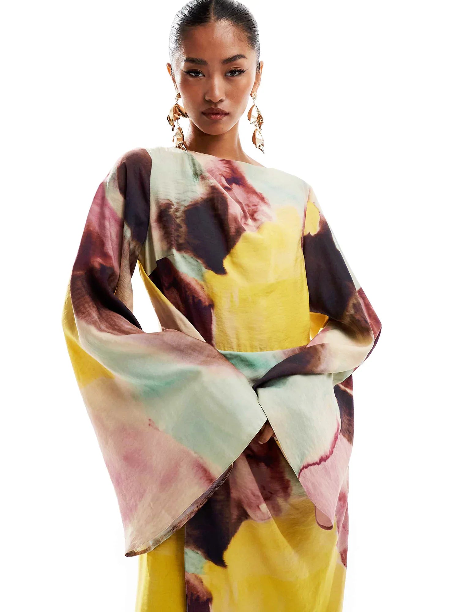 Dorothy Abstract Print Ultra-Long Dress