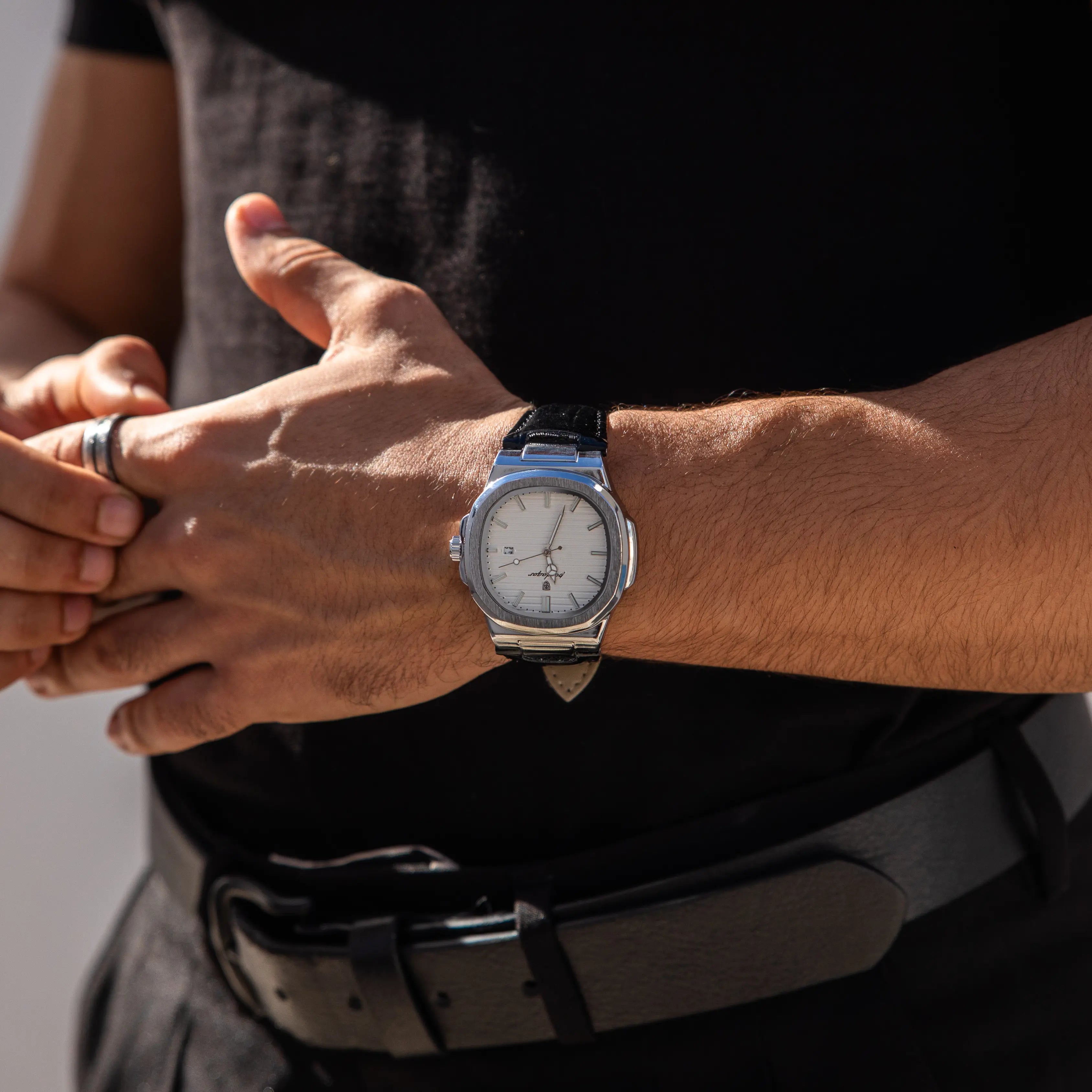 GENEVA Genuine Leather Timepiece Watch