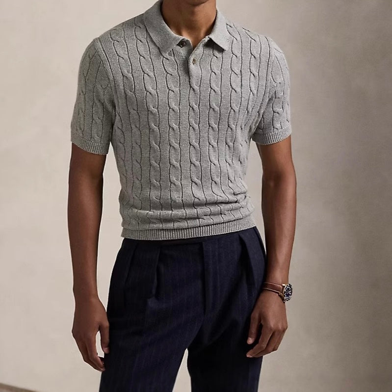 FLORENCE Knit Cable Polo Shirt