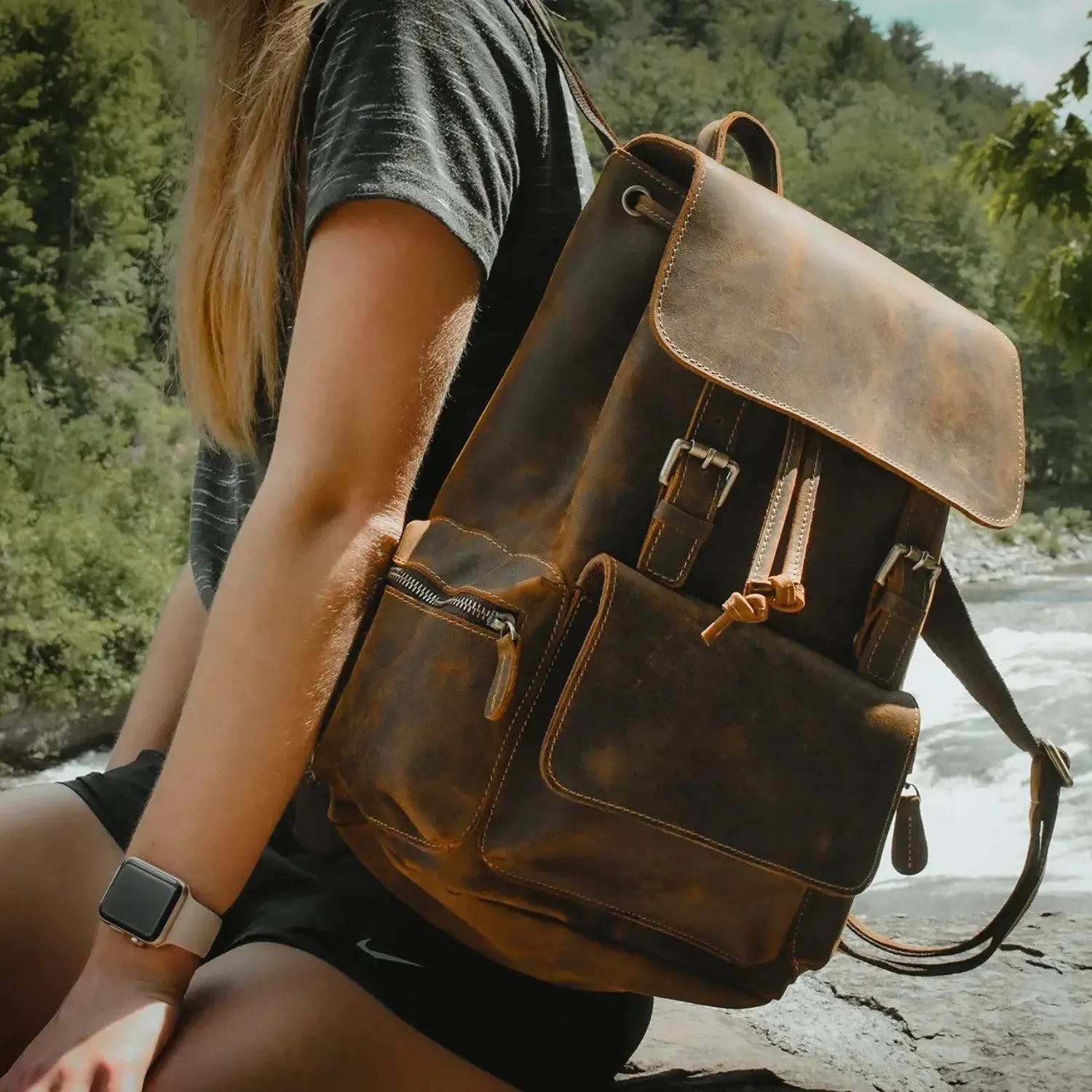 Hugo Handmade Genuine Leather Backpack