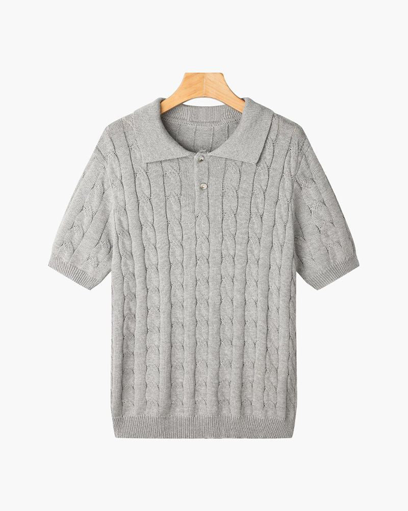 FLORENCE Knit Cable Polo Shirt