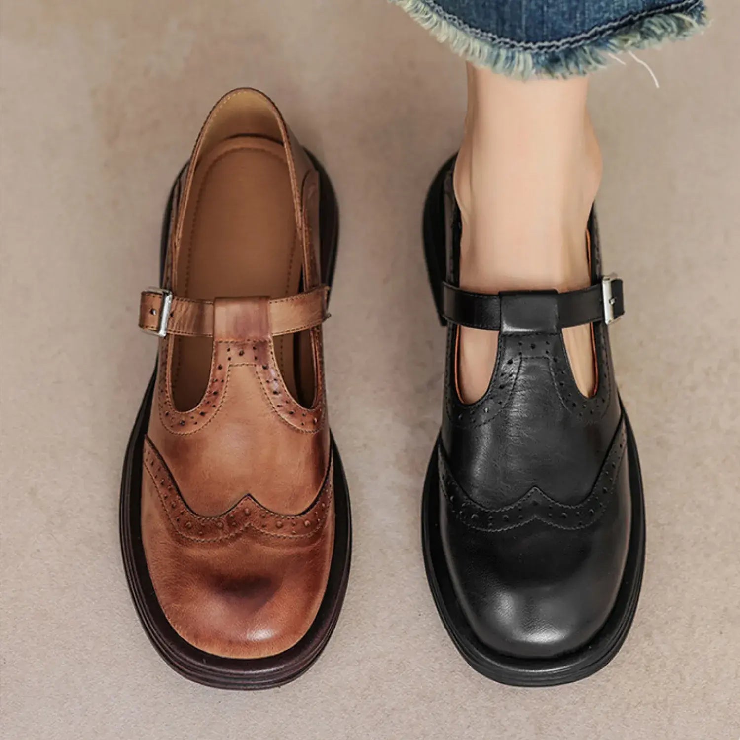 Isella Leather Orthopedic Mary Jane Shoes