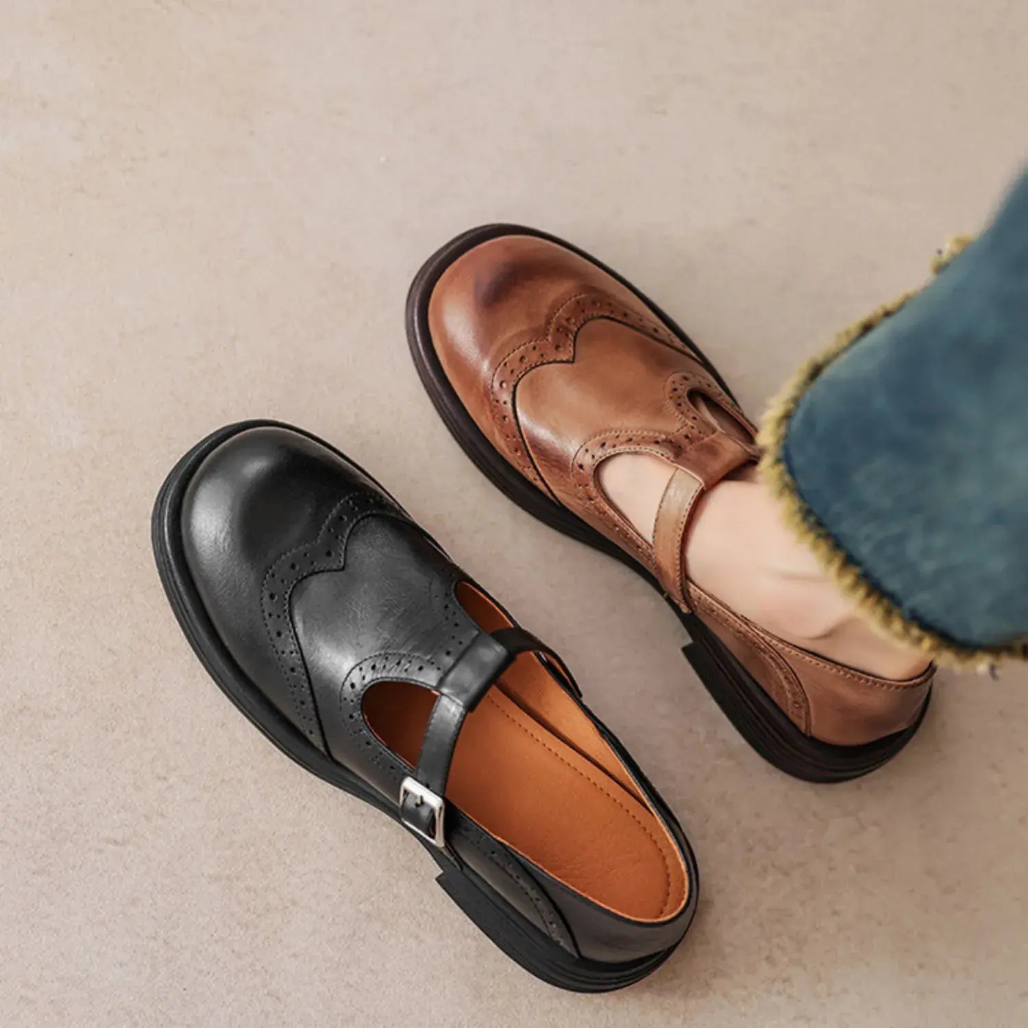 Isella Leather Orthopedic Mary Jane Shoes