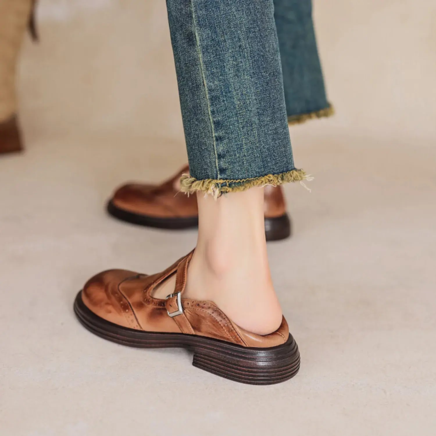 Isella Leather Orthopedic Mary Jane Shoes