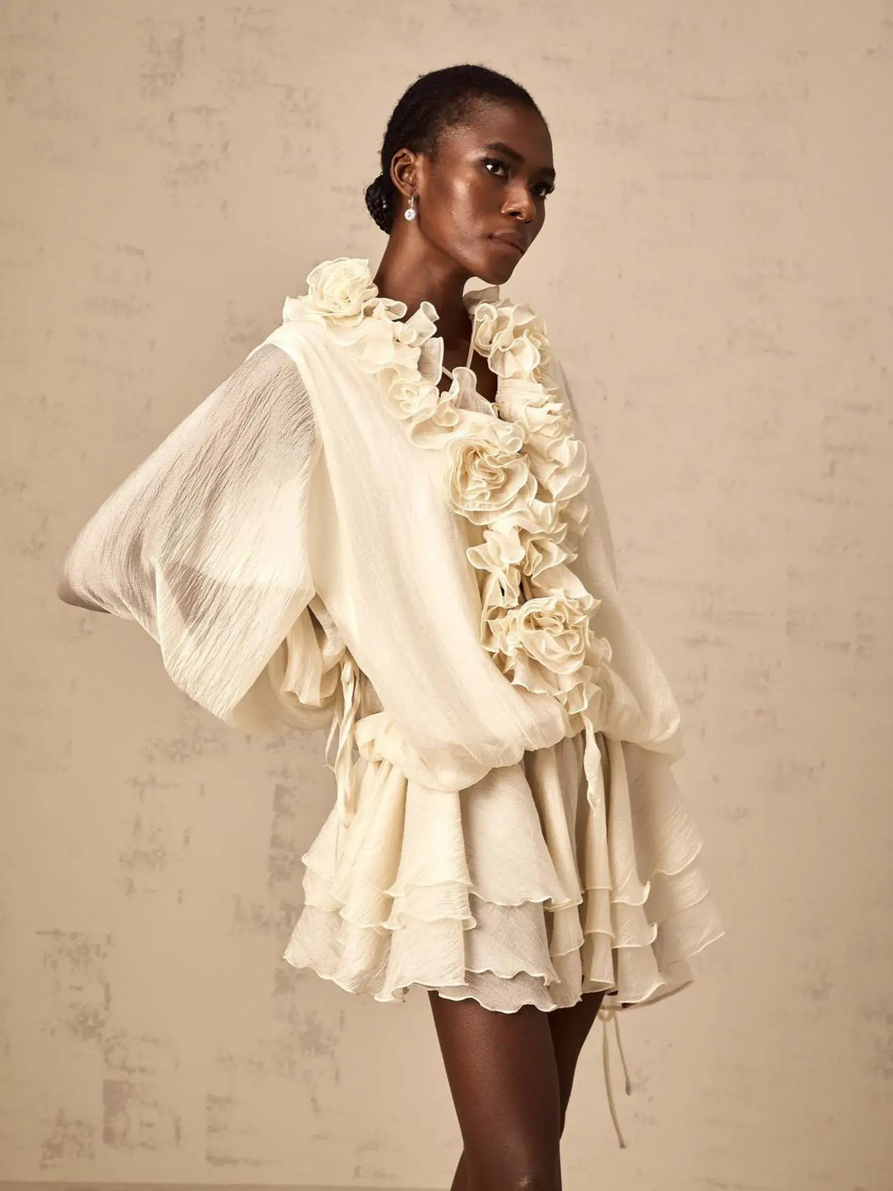 Ivanna - Fairy Bloom Lantern Sleeve Dress set