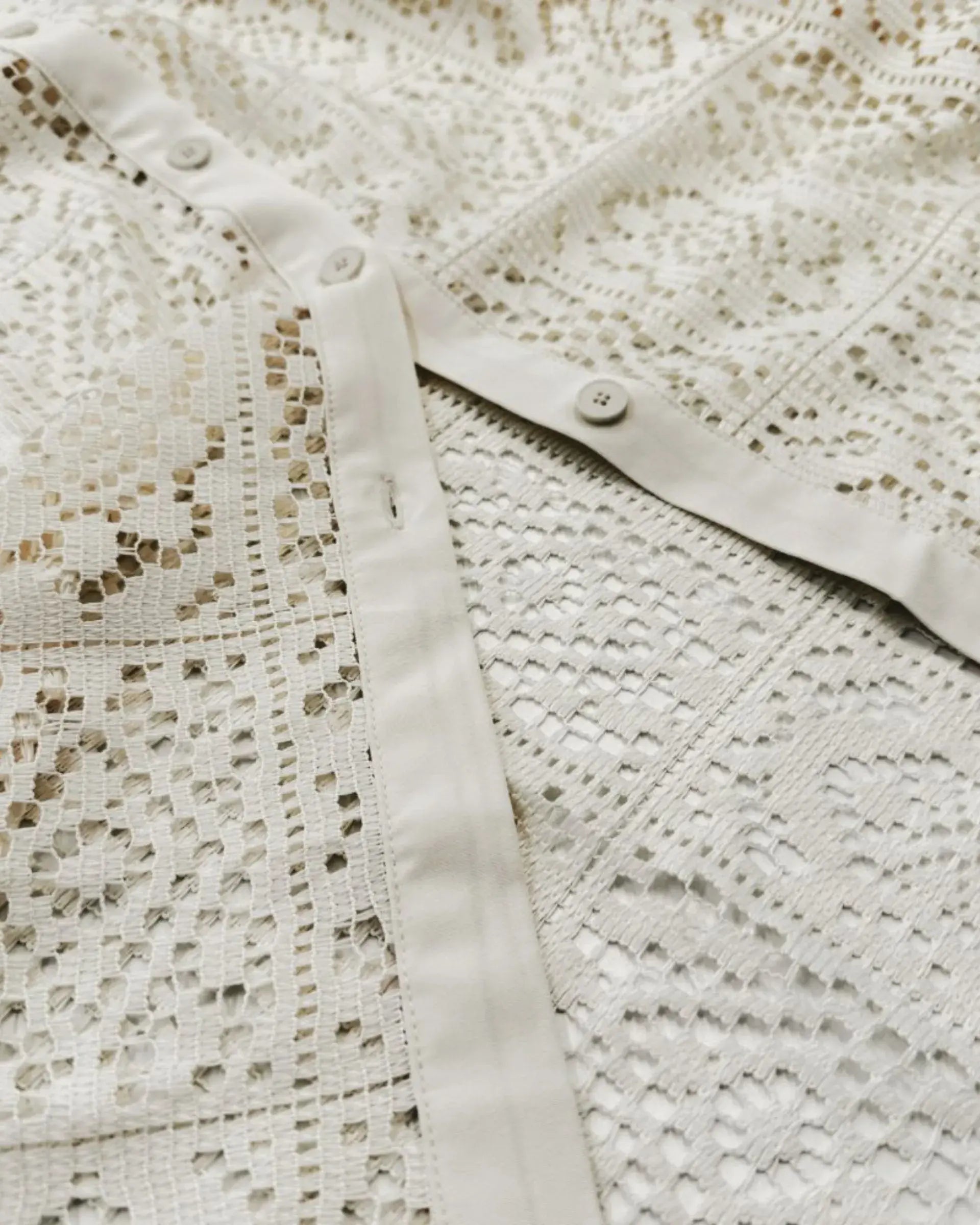 Long Sleeve Lace Button Down Shirt