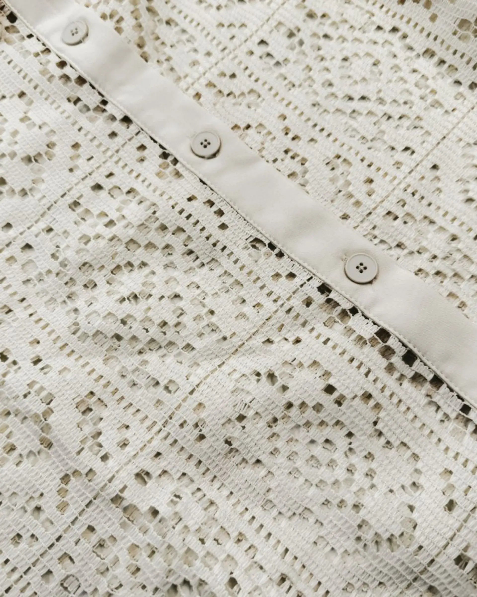 Long Sleeve Lace Button Down Shirt