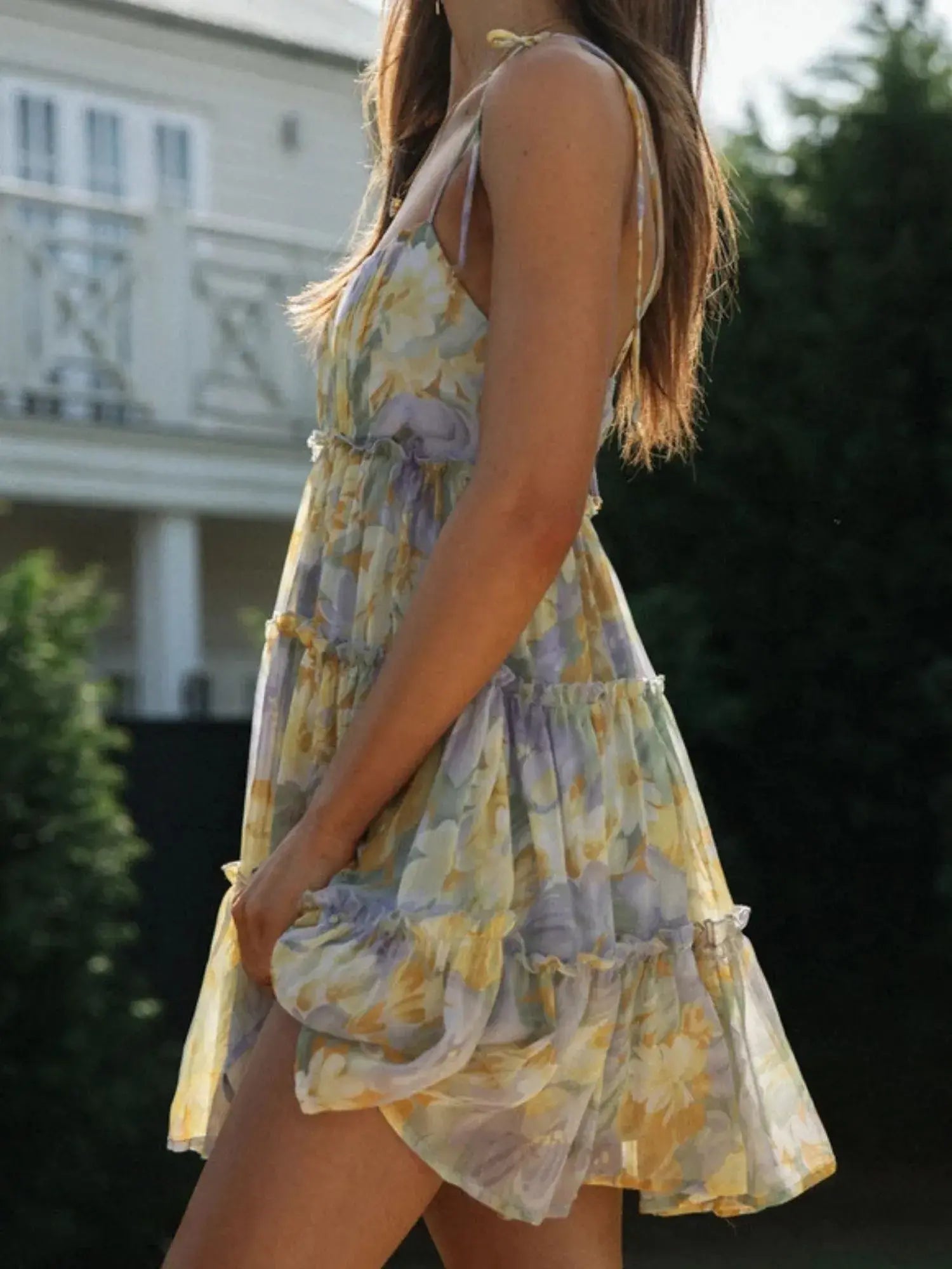 Marcella™ Chiffon High-End Floral Dress (Purple-Yellow)