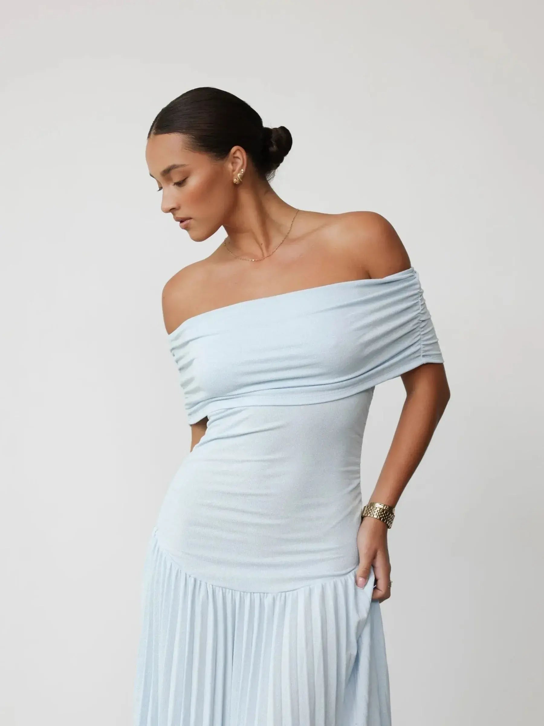 Meliora™ | Pleated Maxi Dress for Maternity