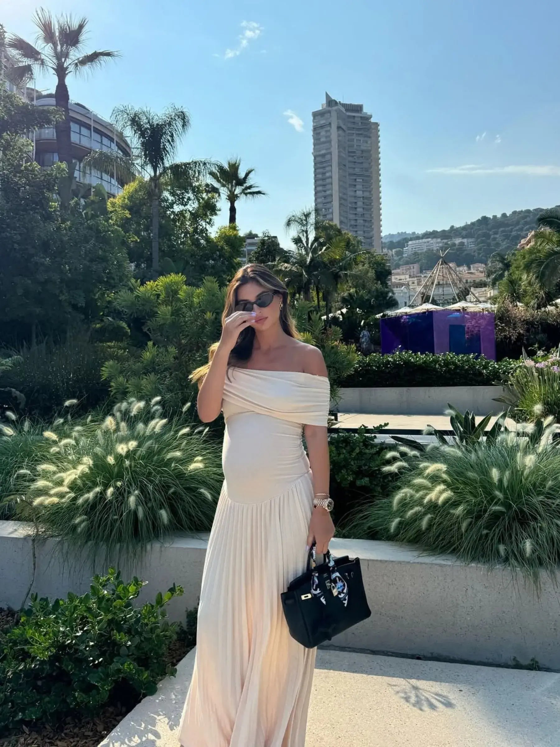 Meliora™ | Pleated Maxi Dress for Maternity