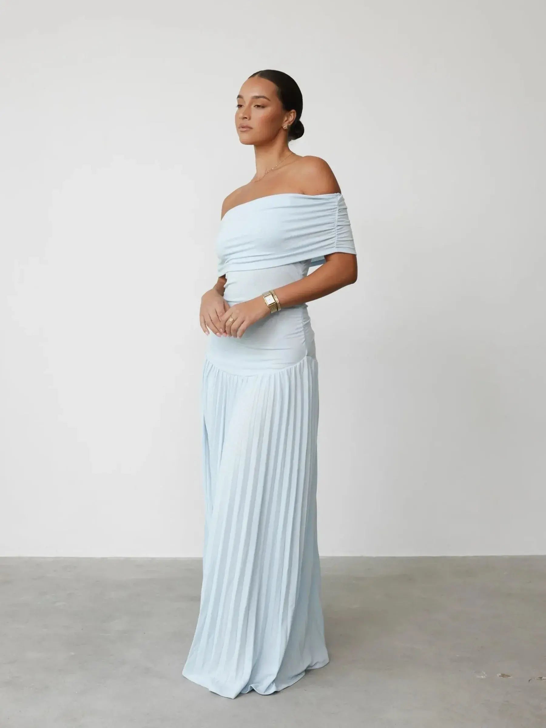 Meliora™ | Pleated Maxi Dress for Maternity