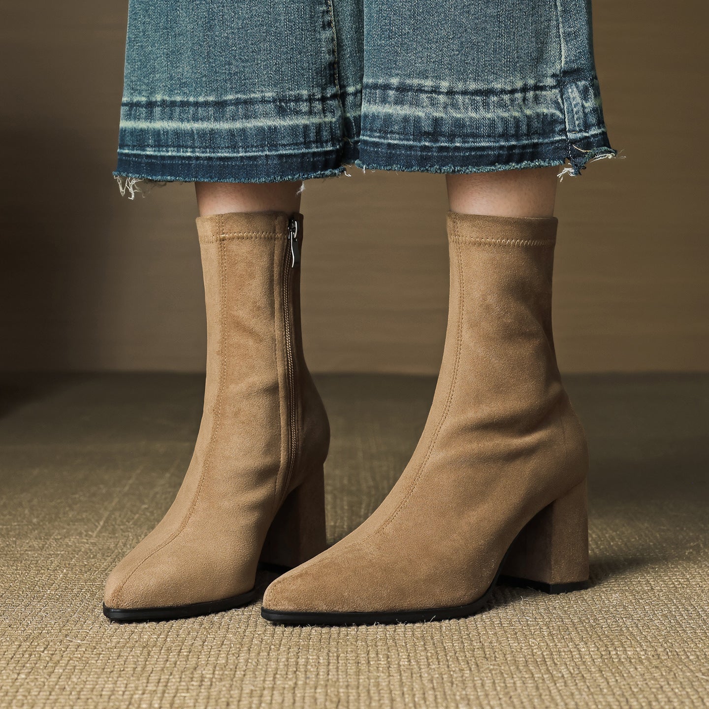 Elara - Genuine Suede Ankle Boots