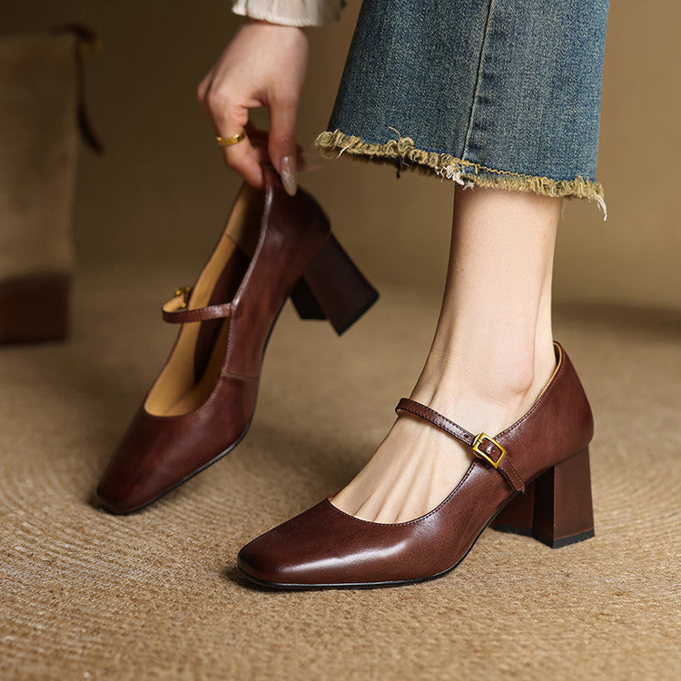 Lenara Authentic Leather High Heels