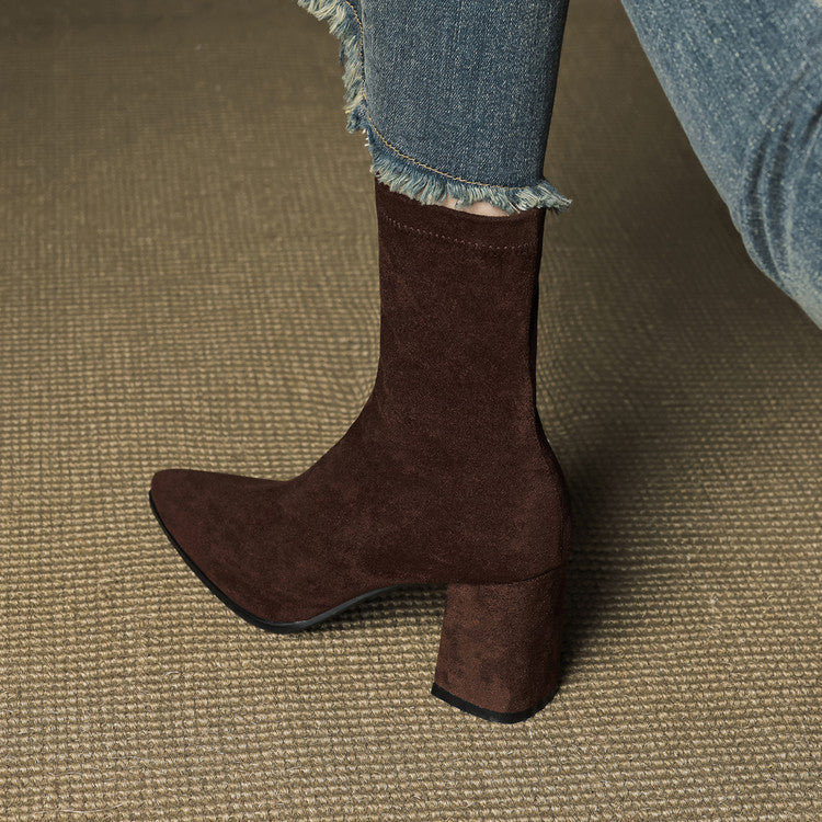 Elara - Genuine Suede Ankle Boots