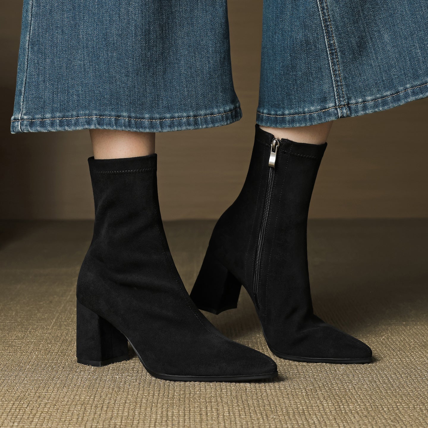 Elara - Genuine Suede Ankle Boots