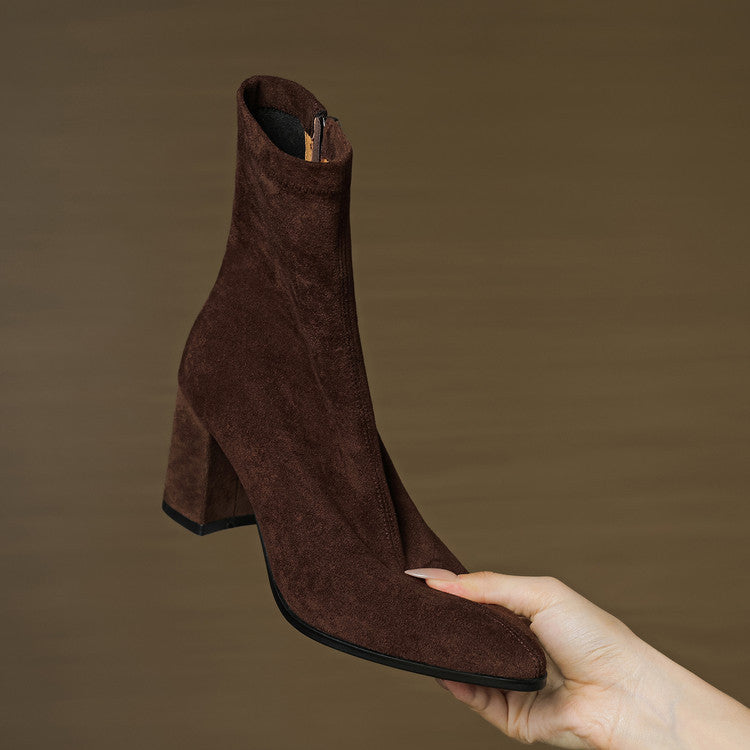 Elara - Genuine Suede Ankle Boots