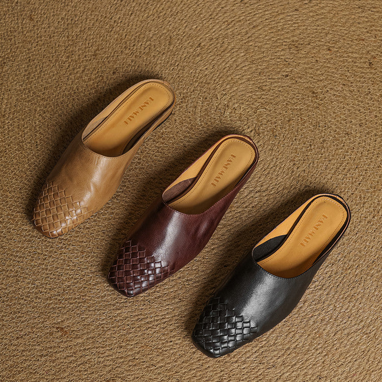 Dalvi Genuine Leather Slip-On Mules