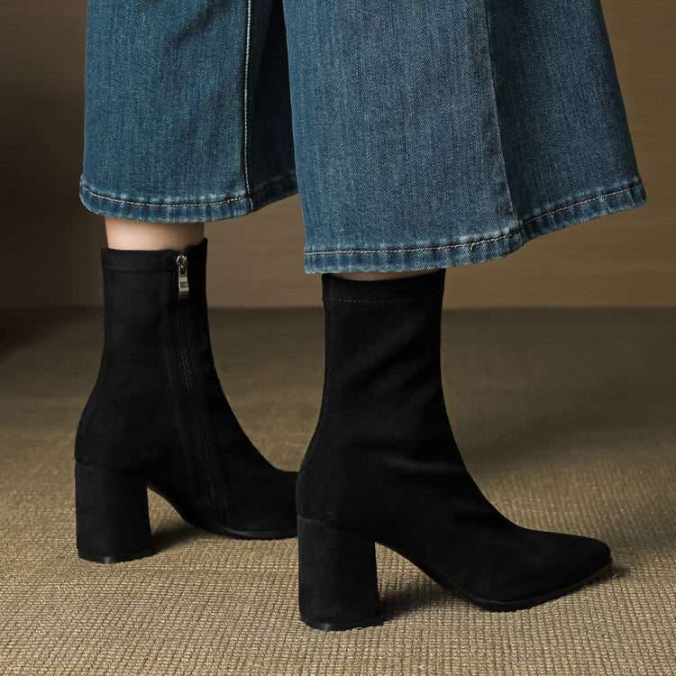 Elara - Genuine Suede Ankle Boots