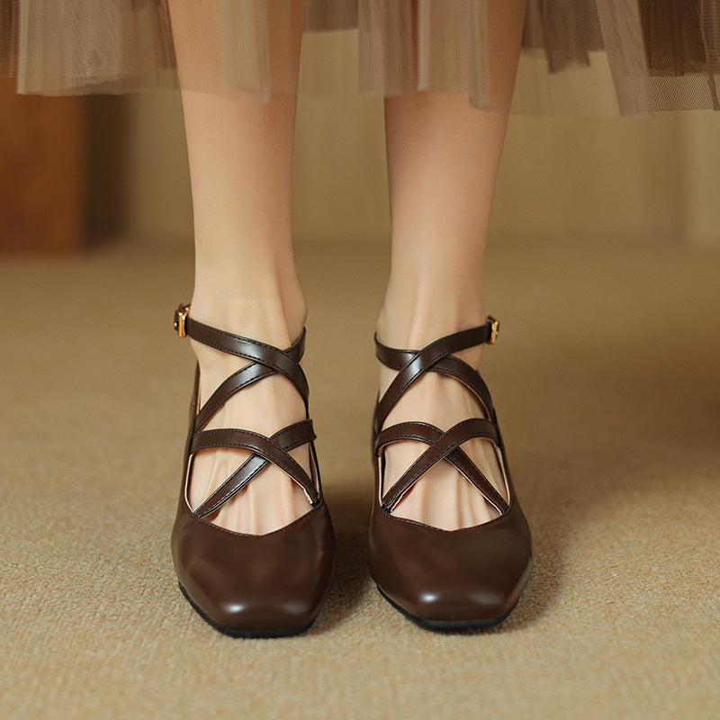 Mireya - Genuine Leather Heels