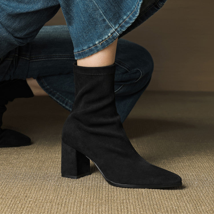Elara - Genuine Suede Ankle Boots