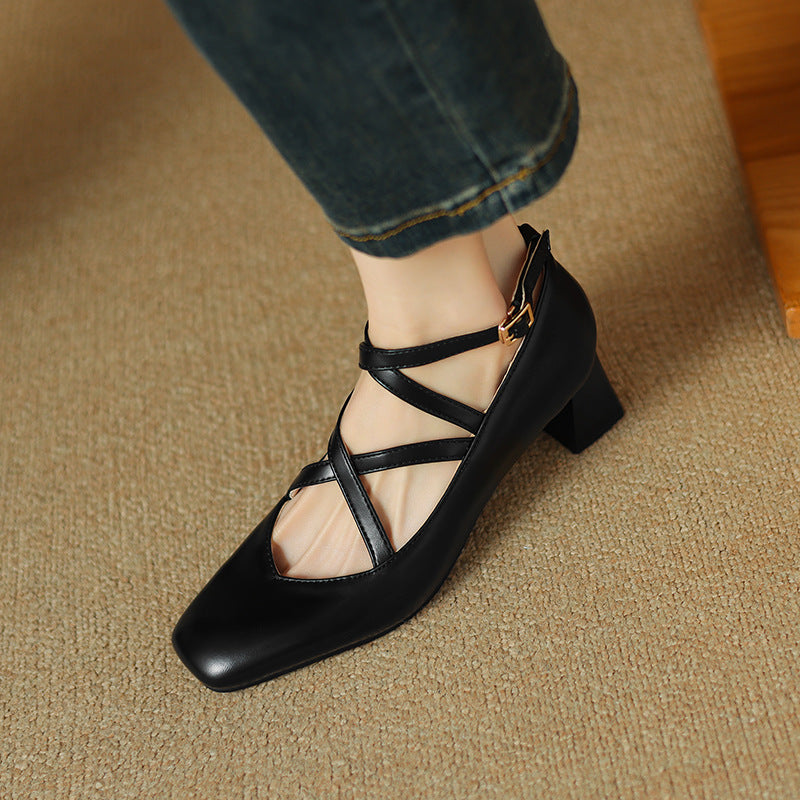 Mireya - Genuine Leather Heels