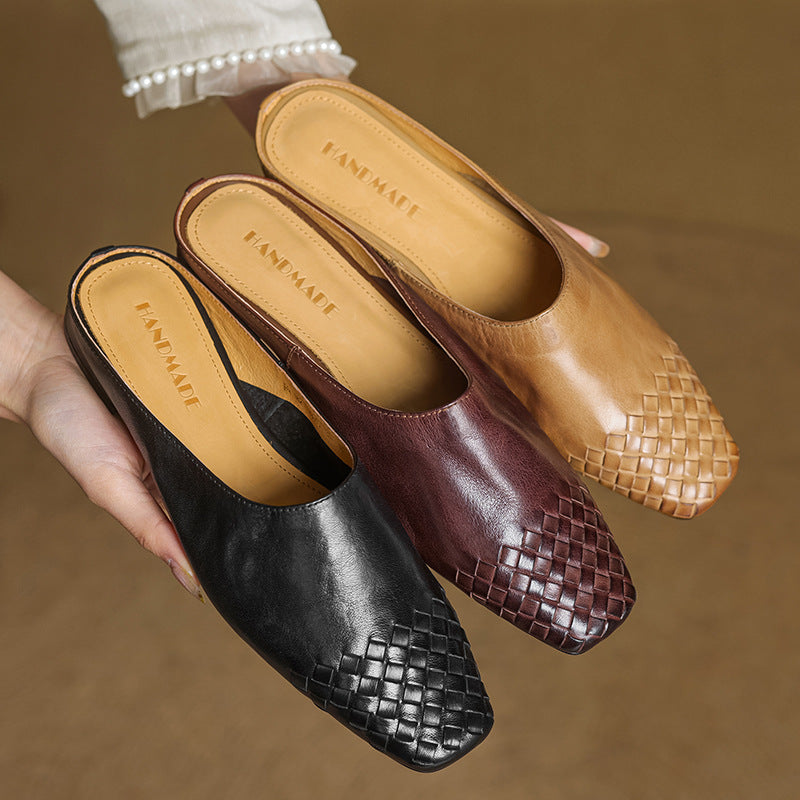 Dalvi Genuine Leather Slip-On Mules