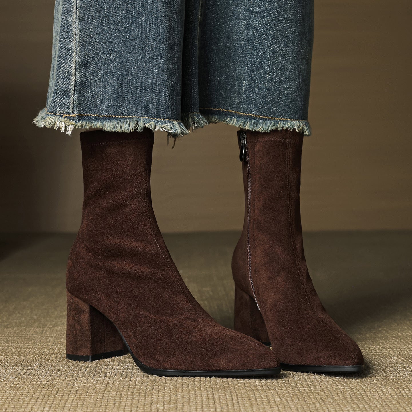 Elara - Genuine Suede Ankle Boots
