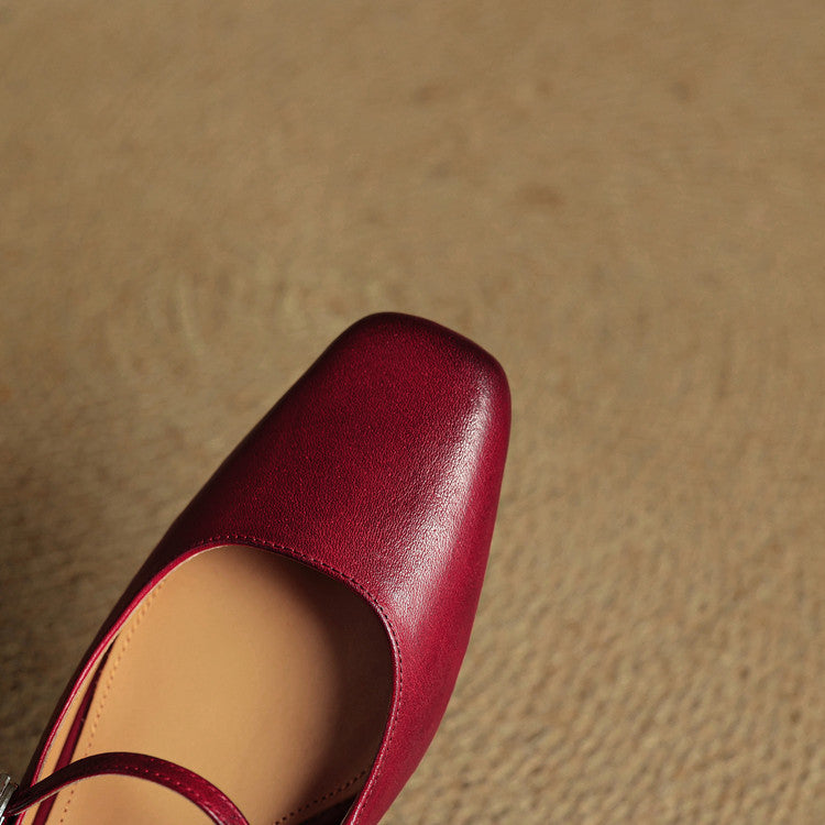 Valora Genuine Leather Slip-On Mules