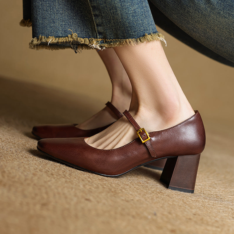 Lenara Authentic Leather High Heels