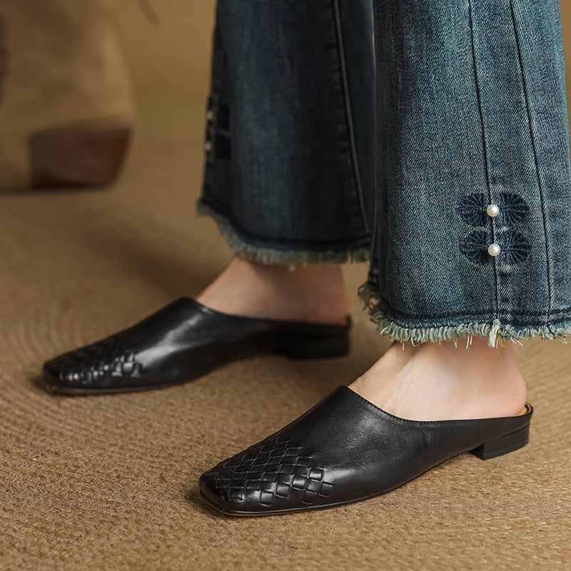 Dalvi Genuine Leather Slip-On Mules