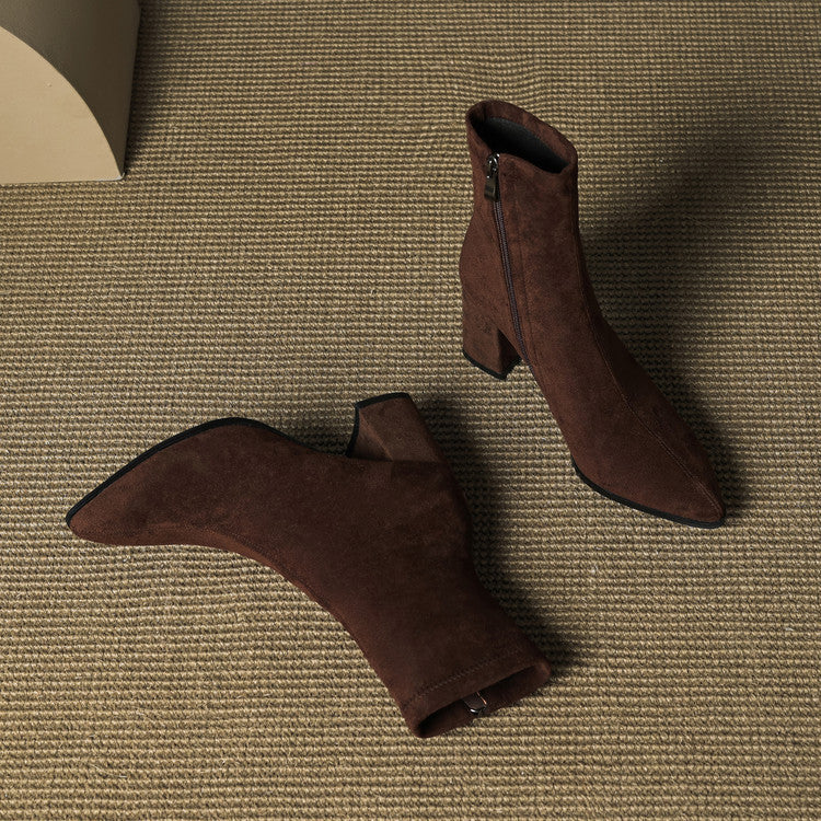 Elara - Genuine Suede Ankle Boots