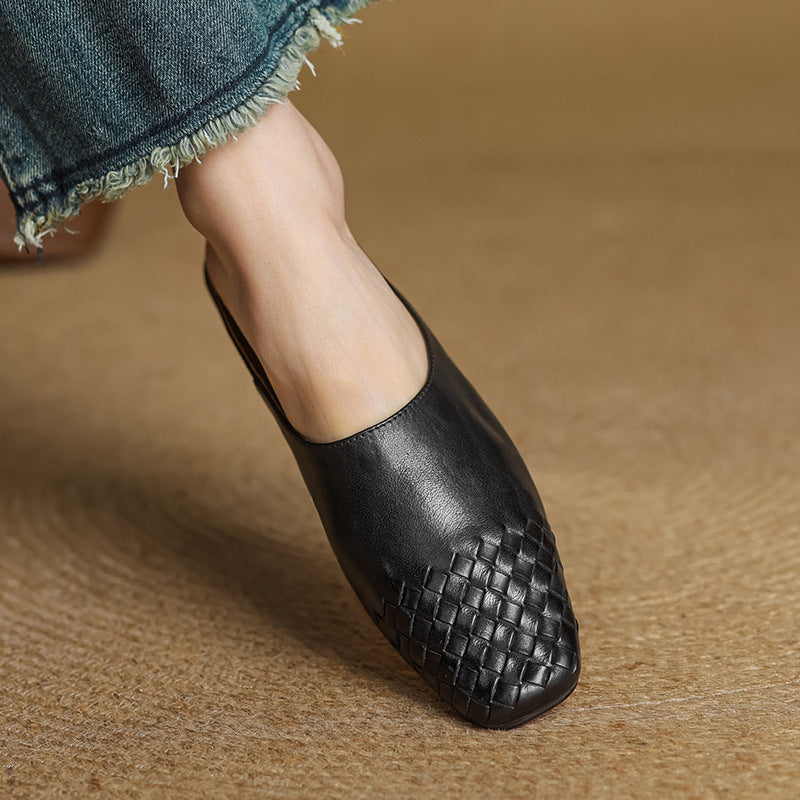 Dalvi Genuine Leather Slip-On Mules