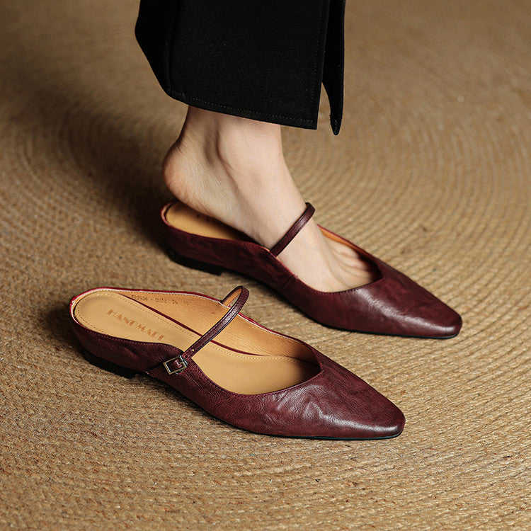 Soraya Genuine Leather Slip-On Mules