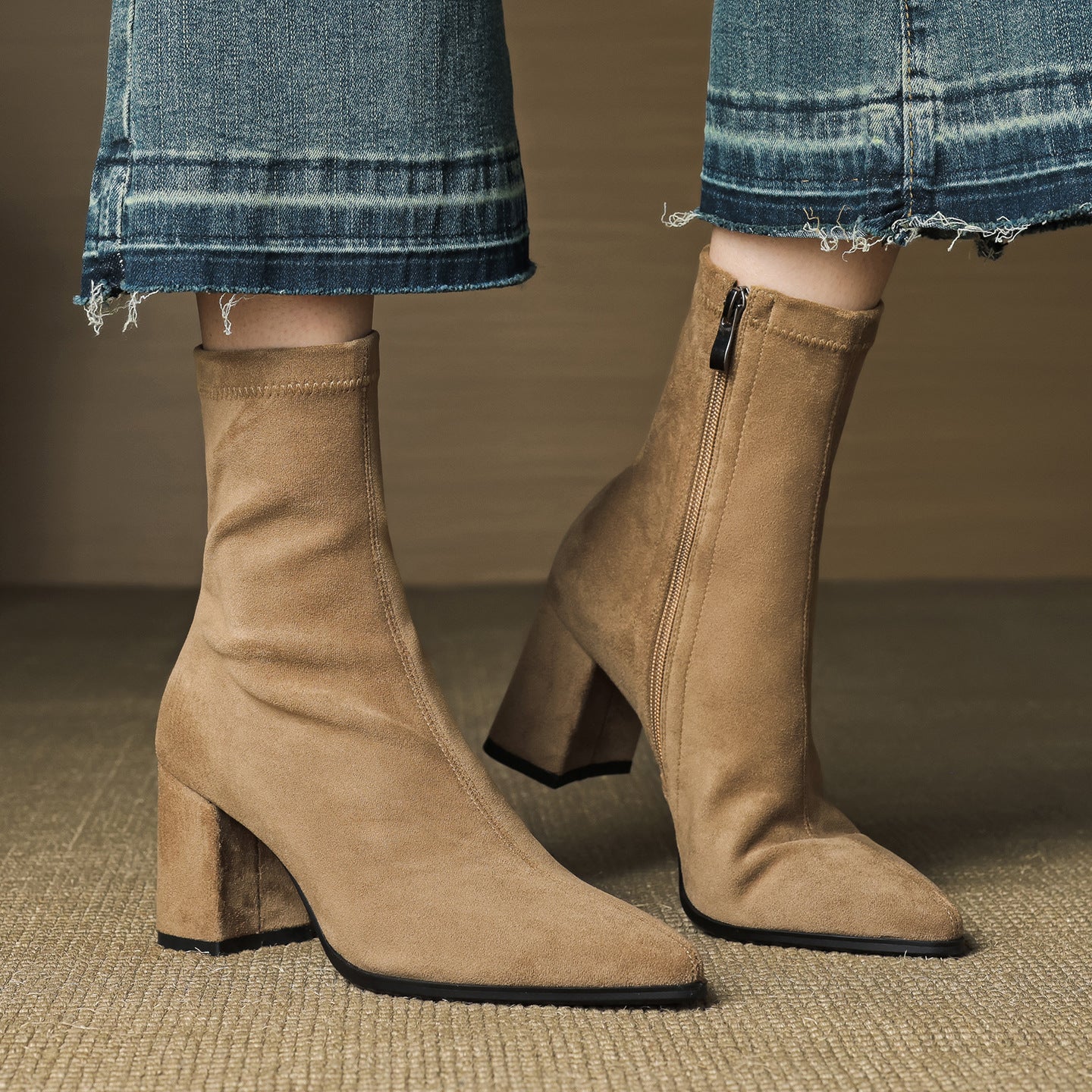Elara - Genuine Suede Ankle Boots