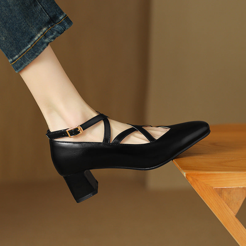 Mireya - Genuine Leather Heels