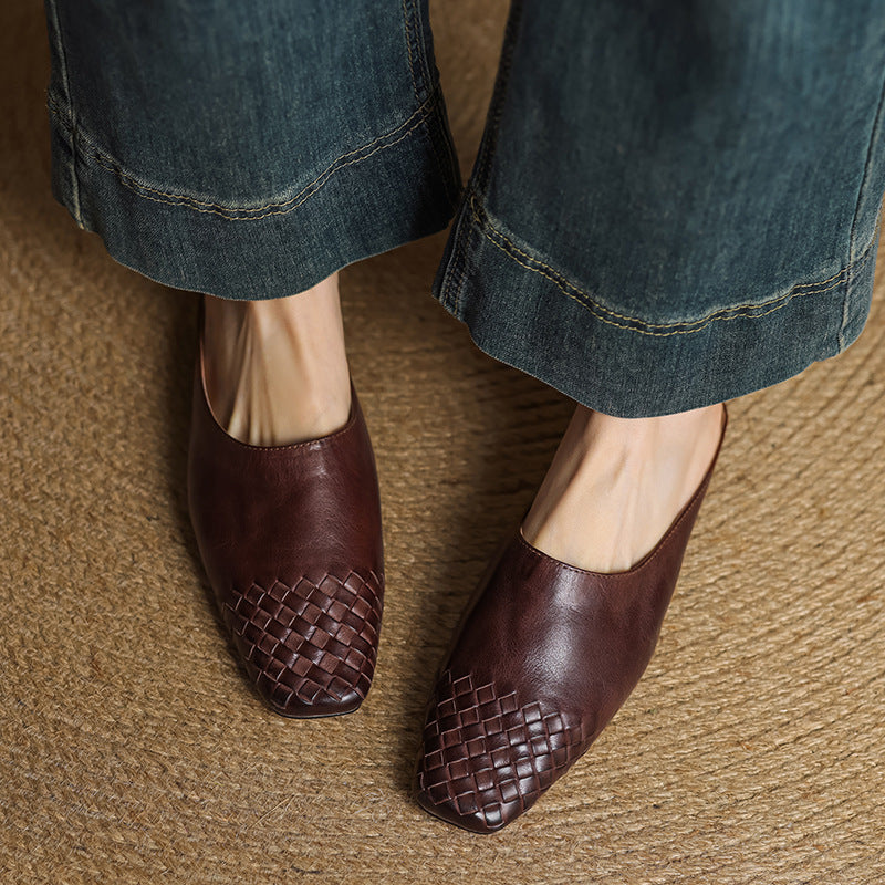 Dalvi Genuine Leather Slip-On Mules