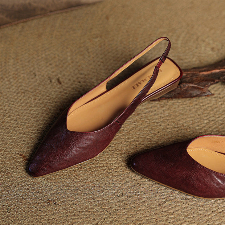 Amelie Genuine Leather Slingback Shoes