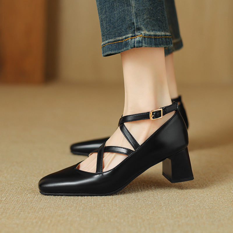 Mireya - Genuine Leather Heels